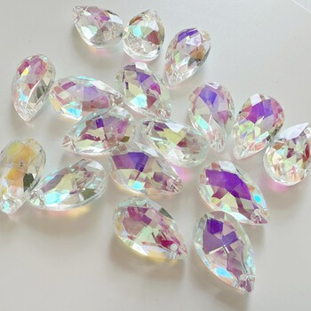 30PCS 22mm Tear Drop Crystals Prism Sun Catcher Прозрачен стъклен полилей Crystal Parts Направи си сам Висящи висулки Бижута Spacer Faceted