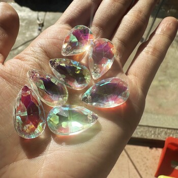 30PCS 22mm Tear Drop Crystals Prism Sun Catcher Clear Glass Chandelier Crystal Parts DIY κρεμαστό κρεμαστό κόσμημα Spacer Faceted