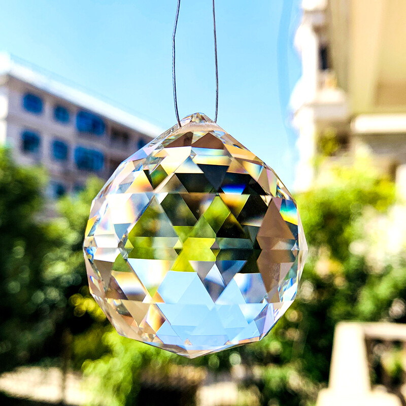 5 dydžių sietynų kristalų rutulys blizgantis kabantis pakabukas saulės gaudyklė krištolinės prizmės Vestuvinės Kalėdų eglutės dekoro priedai