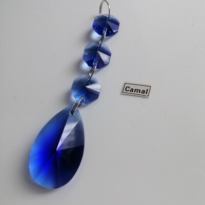 Camal 2vnt 38mm kriaušės formos krištolinis pakabukas prizmės aštuonkampis karoliukas girlianda SunCatcher sietynas pakabinamas vestuvių vakarėlio užuolaidų dekoras