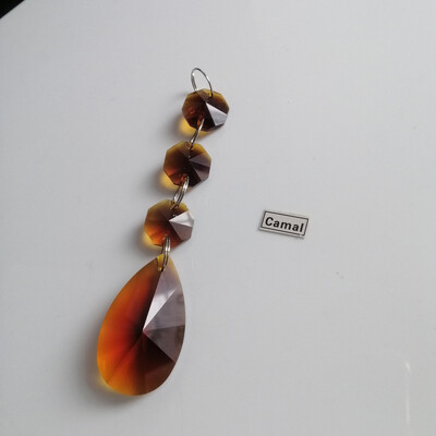 Camal 2vnt 38mm kriaušės formos krištolinis pakabukas prizmės aštuonkampis karoliukas girlianda SunCatcher sietynas pakabinamas vestuvių vakarėlio užuolaidų dekoras