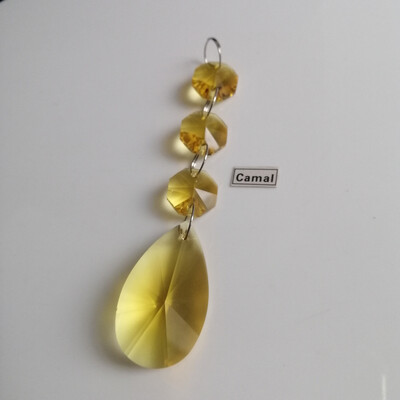 Camal 2vnt 38mm kriaušės formos krištolinis pakabukas prizmės aštuonkampis karoliukas girlianda SunCatcher sietynas pakabinamas vestuvių vakarėlio užuolaidų dekoras