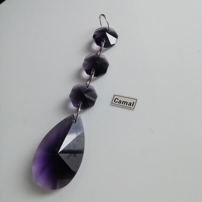 Camal 2vnt 38mm kriaušės formos krištolinis pakabukas prizmės aštuonkampis karoliukas girlianda SunCatcher sietynas pakabinamas vestuvių vakarėlio užuolaidų dekoras