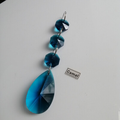 Camal 2vnt 38mm kriaušės formos krištolinis pakabukas prizmės aštuonkampis karoliukas girlianda SunCatcher sietynas pakabinamas vestuvių vakarėlio užuolaidų dekoras