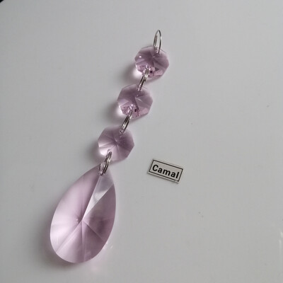 Camal 2vnt 38mm kriaušės formos krištolinis pakabukas prizmės aštuonkampis karoliukas girlianda SunCatcher sietynas pakabinamas vestuvių vakarėlio užuolaidų dekoras