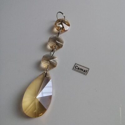 Camal 2vnt 38mm kriaušės formos krištolinis pakabukas prizmės aštuonkampis karoliukas girlianda SunCatcher sietynas pakabinamas vestuvių vakarėlio užuolaidų dekoras