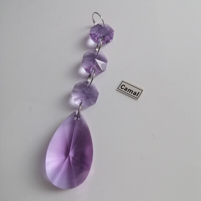 Camal 2vnt 38mm kriaušės formos krištolinis pakabukas prizmės aštuonkampis karoliukas girlianda SunCatcher sietynas pakabinamas vestuvių vakarėlio užuolaidų dekoras