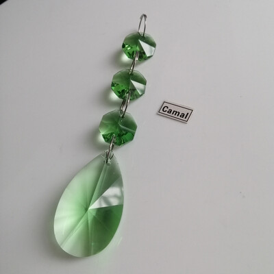 Camal 2vnt 38mm kriaušės formos krištolinis pakabukas prizmės aštuonkampis karoliukas girlianda SunCatcher sietynas pakabinamas vestuvių vakarėlio užuolaidų dekoras