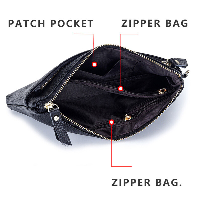 Poșetă pentru femei, poșetă din piele naturală, telefon mobil, smartphone, portofel lung, poșetă vintage, pentru călătorie, cu fermoar dublu