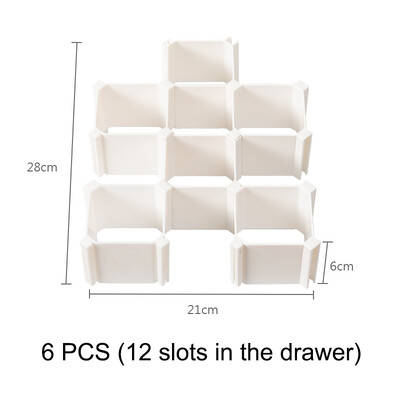 6PCS Ladica sa saćem Pregradna ploča Odvojivi ormar Čarape Organizatori Skladištenje donjeg rublja Kutija za spavaonice Ormar Kutija za pohranu