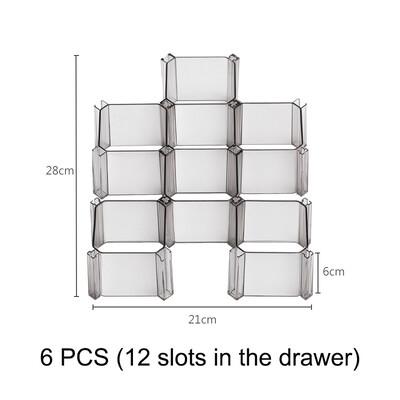 6PCS Ladica sa saćem Pregradna ploča Odvojivi ormar Čarape Organizatori Skladištenje donjeg rublja Kutija za spavaonice Ormar Kutija za pohranu