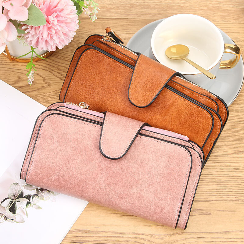 Ženski dugi novčanik, držač za kartice od pu kože, veliki kapacitet, torbica s patentnim zatvaračem, torbica za novčiće, organizator s više kartica, torbica za mobitel