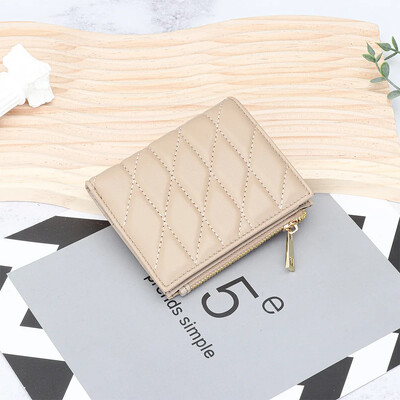 Ženski novčanik od prave kože, visokokvalitetna ovčja koža, mali dvostruki džepni novčanik s patentnim zatvaračem, torbica s patentnim zatvaračem, kratki novčanik