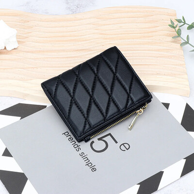 Ženski novčanik od prave kože, visokokvalitetna ovčja koža, mali dvostruki džepni novčanik s patentnim zatvaračem, torbica s patentnim zatvaračem, kratki novčanik