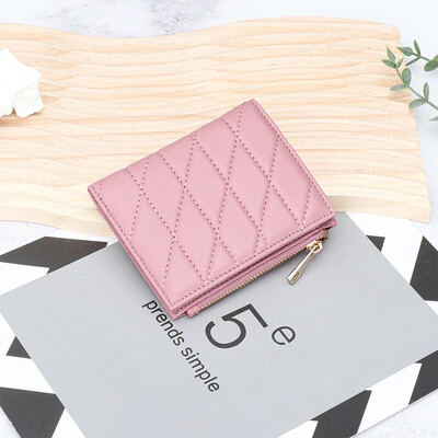 Ženski novčanik od prave kože, visokokvalitetna ovčja koža, mali dvostruki džepni novčanik s patentnim zatvaračem, torbica s patentnim zatvaračem, kratki novčanik