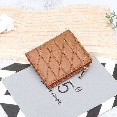 Ženski novčanik od prave kože, visokokvalitetna ovčja koža, mali dvostruki džepni novčanik s patentnim zatvaračem, torbica s patentnim zatvaračem, kratki novčanik