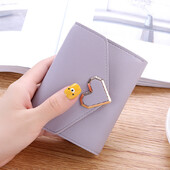 Modna kopča sa srcem Ženski kratki novčanik Torbica za novčiće Jednobojna torbica za novčiće velikog kapaciteta Držač kreditne kartice Novčanici za studentske novčiće