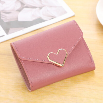 Modna kopča sa srcem Ženski kratki novčanik Torbica za novčiće Jednobojna torbica za novčiće velikog kapaciteta Držač kreditne kartice Novčanici za studentske novčiće