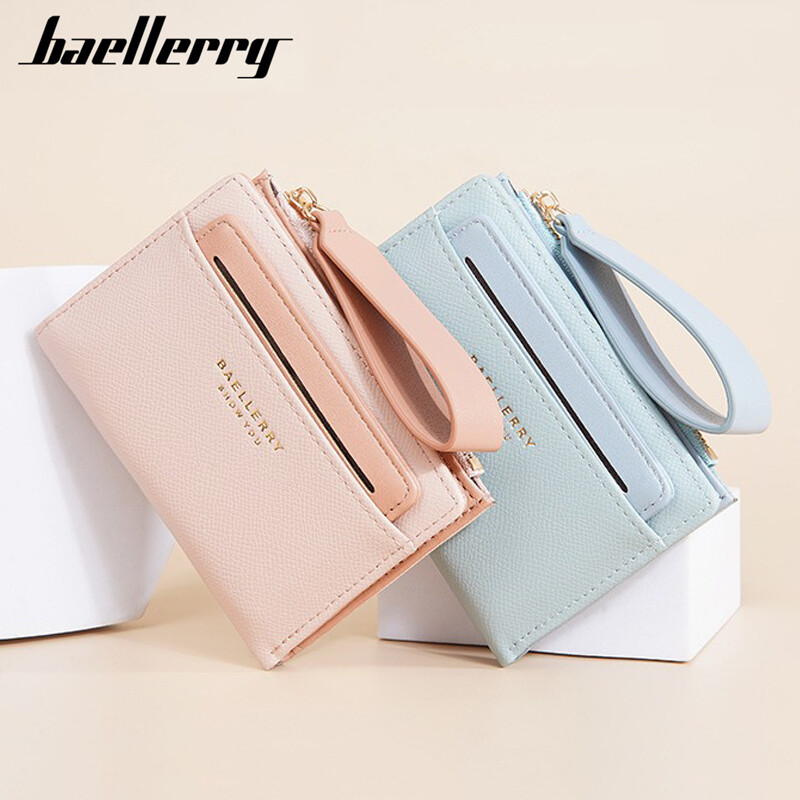 2024-es új női divatos rövid pénztárca PU bőr női érme pénztárca táska személyi igazolvány tartó egyszerű pénztárcák kis rózsaszín női pénztárcák