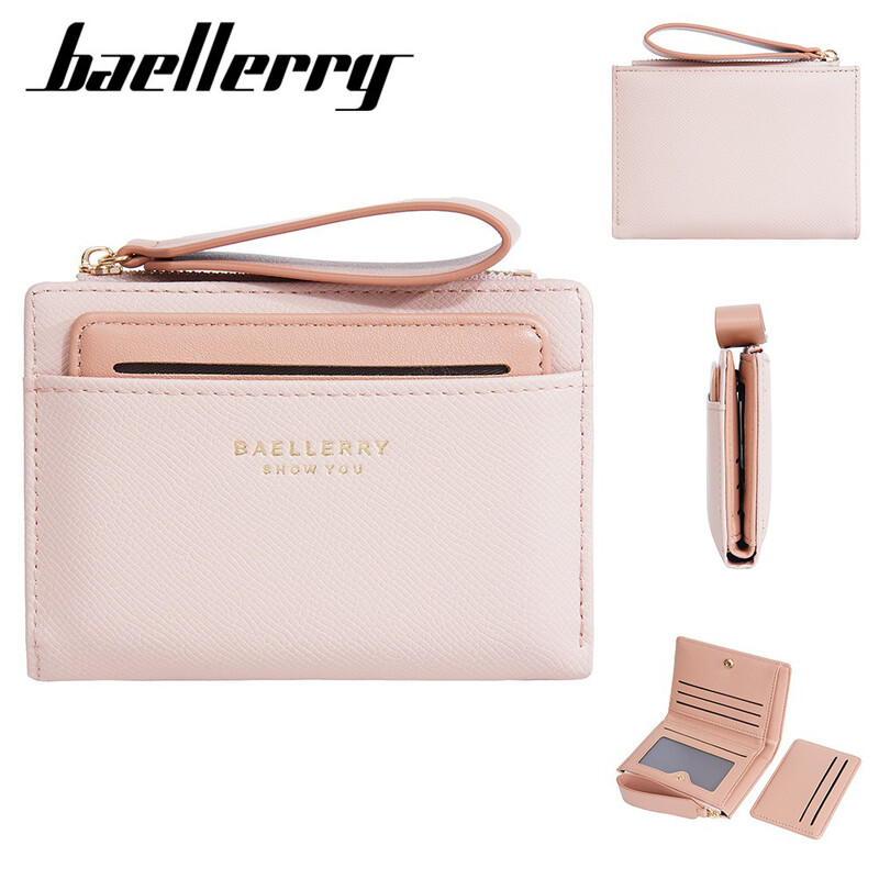 2024-es új női divatos rövid pénztárca PU bőr női érme pénztárca táska személyi igazolvány tartó egyszerű pénztárcák kis rózsaszín női pénztárcák