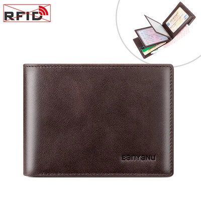Ženski novčanik od prave kože Mali muški držač RFID kartice Futrola za vozačku dozvolu Crveni novčanik Luksuzni kratki tanki crni novčanici za žene