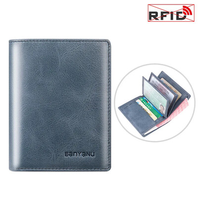 Ženski novčanik od prave kože Mali muški držač RFID kartice Futrola za vozačku dozvolu Crveni novčanik Luksuzni kratki tanki crni novčanici za žene