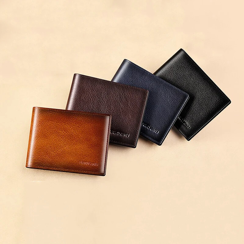 Ženski novčanik od prave kože Mali muški držač RFID kartice Futrola za vozačku dozvolu Crveni novčanik Luksuzni kratki tanki crni novčanici za žene