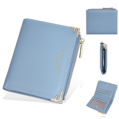 Kratki novčanici od PU kože za žene, mala torbica za kartice, prijenosna kratka torbica za novčiće s patentnim zatvaračem Crveni prljavo bijeli ženski mini novčanik