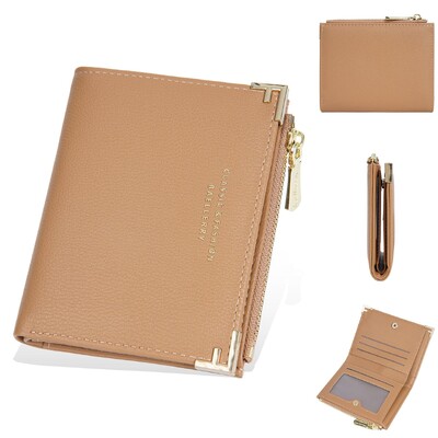 Kratki novčanici od PU kože za žene, mala torbica za kartice, prijenosna kratka torbica za novčiće s patentnim zatvaračem Crveni prljavo bijeli ženski mini novčanik