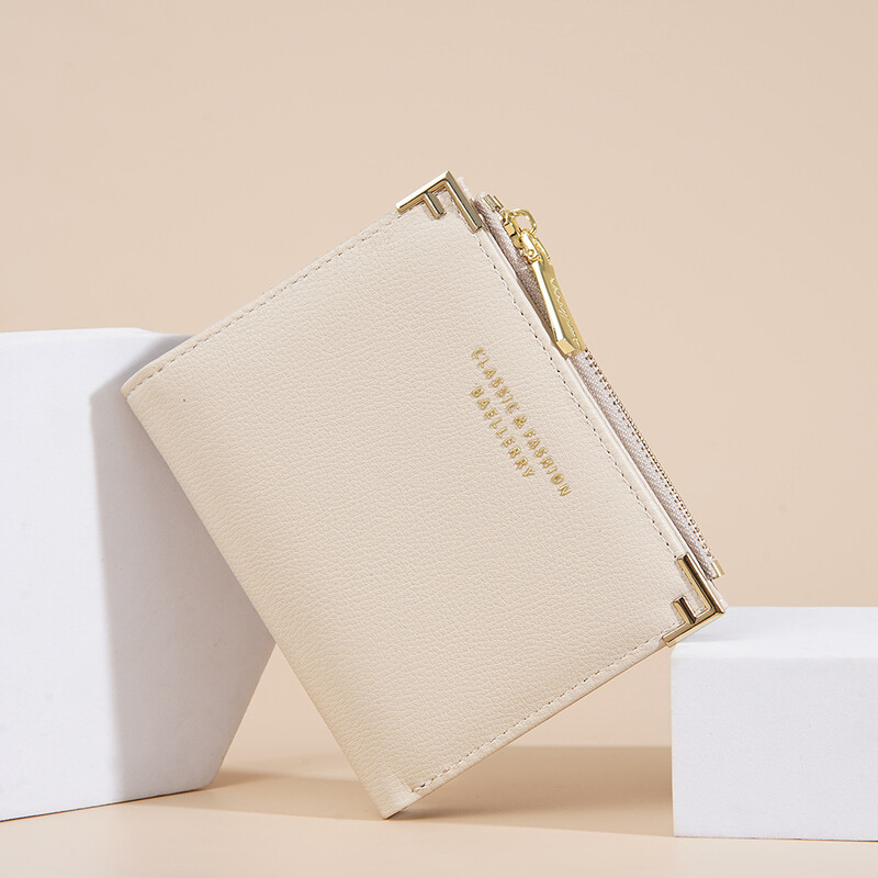 Kratki novčanici od PU kože za žene, mala torbica za kartice, prijenosna kratka torbica za novčiće s patentnim zatvaračem Crveni prljavo bijeli ženski mini novčanik