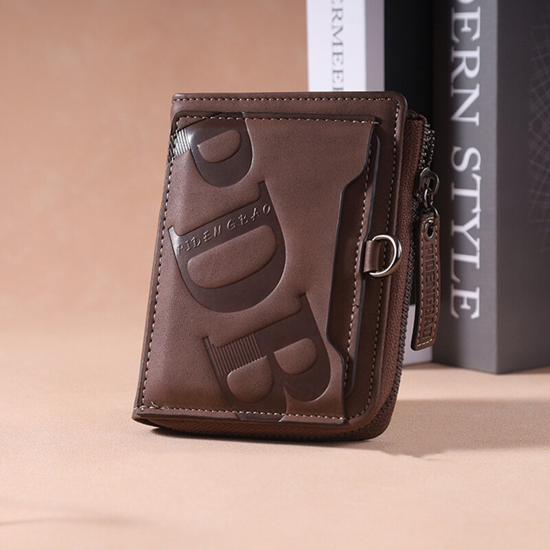 Vīriešu modes maki Ādas somiņa ar rāvējslēdzēju Vīriešu karšu turētāji Vīriešu īss vairāku kāršu maks Monētu maciņš Jaungada dāvanas