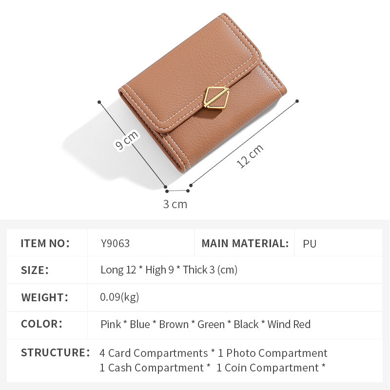 Mirco Kreatív női pénztárcák Luxus Pu bőr érmék táska Női divat azonosító mappacsomag Rövid többkártyás pozíció Női pénztárca