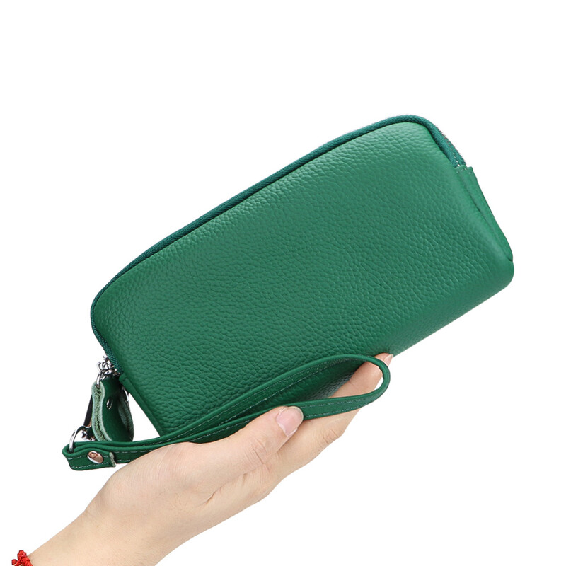 Royal Bagger valódi bőr tengelykapcsolós pénztárcák nőknek, több cipzáras mobiltelefon pénztárcák, hordozható karkötőtáska 1731