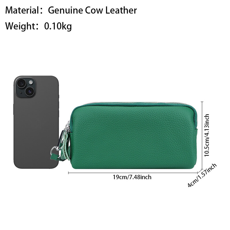 Royal Bagger valódi bőr tengelykapcsolós pénztárcák nőknek, több cipzáras mobiltelefon pénztárcák, hordozható karkötőtáska 1731