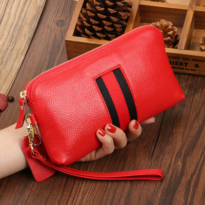 100%-ban valódi bőr női kuplungtáska pénztárca telefonhoz Alkalmi estélyi táska Női pénztárca tasak Női kártyatartó uniszex