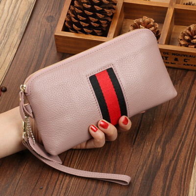 100%-ban valódi bőr női kuplungtáska pénztárca telefonhoz Alkalmi estélyi táska Női pénztárca tasak Női kártyatartó uniszex