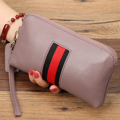 100%-ban valódi bőr női kuplungtáska pénztárca telefonhoz Alkalmi estélyi táska Női pénztárca tasak Női kártyatartó uniszex
