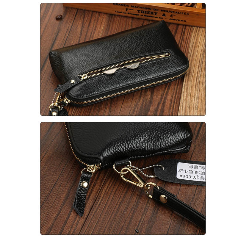 100%-ban valódi bőr női kuplungtáska pénztárca telefonhoz Alkalmi estélyi táska Női pénztárca tasak Női kártyatartó uniszex