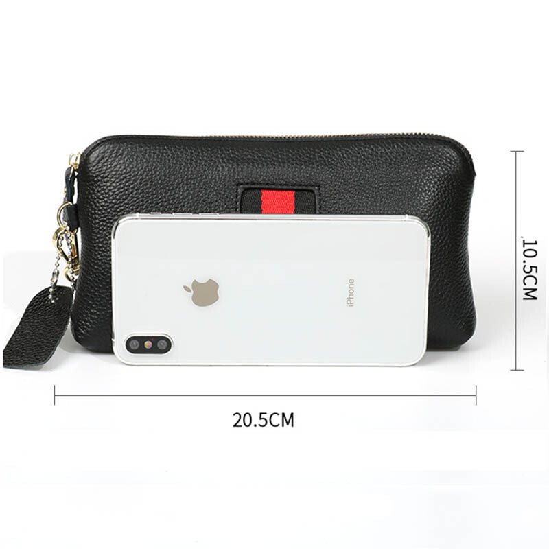 100%-ban valódi bőr női kuplungtáska pénztárca telefonhoz Alkalmi estélyi táska Női pénztárca tasak Női kártyatartó uniszex