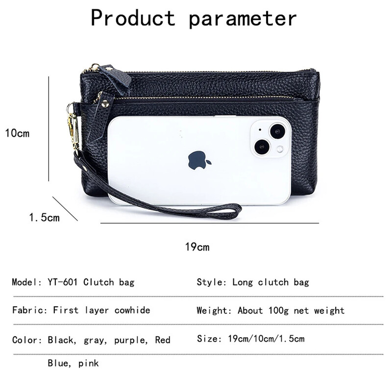 Πορτοφόλι Wristlet Clutch Πορτοφόλι Μαλακό Δερμάτινο Μακρύ Τσάντα Καρπού με πολλές τσέπες Φορητή θήκη για κέρματα κινητού τηλεφώνου για γυναίκες με λουράκι καρπού