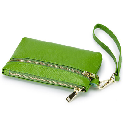 A018 Stil cu fermoar Femei Curea de mână Geanta de prindere Articole mici de zi cu zi Portofel de călătorie Moda Damă Primul Strat Poșete din piele de vacă