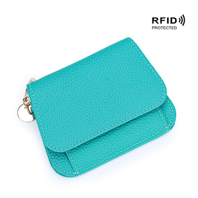 X2218 Trapéz Eredeti Első rétegű tehénbőr Mini Hasp érmetáska Női pénztárca Kis hátsó cipzáras Kártya zseb Kulcstartó Pénztárca