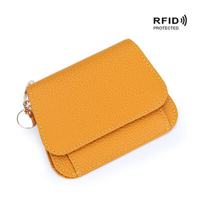 X2218 Trapéz Eredeti Első rétegű tehénbőr Mini Hasp érmetáska Női pénztárca Kis hátsó cipzáras Kártya zseb Kulcstartó Pénztárca