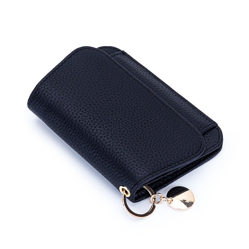 X2218 Trapéz Eredeti Első rétegű tehénbőr Mini Hasp érmetáska Női pénztárca Kis hátsó cipzáras Kártya zseb Kulcstartó Pénztárca