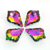 5PC 38mm Streamer Rainbow Maple Leaf Faceted Prism Glass Crystal Chandelier Garland Curtain Parts Aurora Suncatcher Jewelry Beads