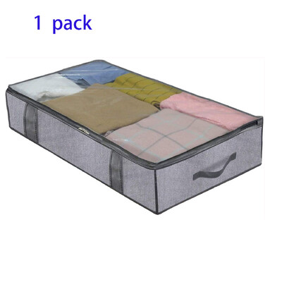 2 db ágy alatti paplan tároló táska huzattal összecsukható, ágyneműs játékokhoz használható 4 megerősített fogantyúval