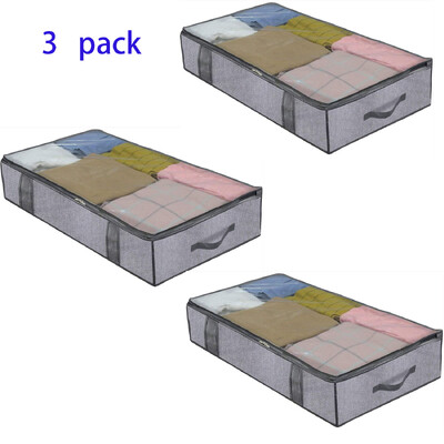 2 db ágy alatti paplan tároló táska huzattal összecsukható, ágyneműs játékokhoz használható 4 megerősített fogantyúval