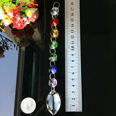 1vnt čakros vaivorykštės krištolinės prizmės saulės gaudyklė Reiki pakabukas liustra dalis Feng shui krištolo girliandos kaskados kabantis namų dekoras