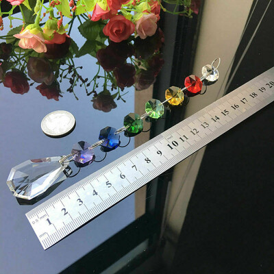 1vnt čakros vaivorykštės krištolinės prizmės saulės gaudyklė Reiki pakabukas liustra dalis Feng shui krištolo girliandos kaskados kabantis namų dekoras