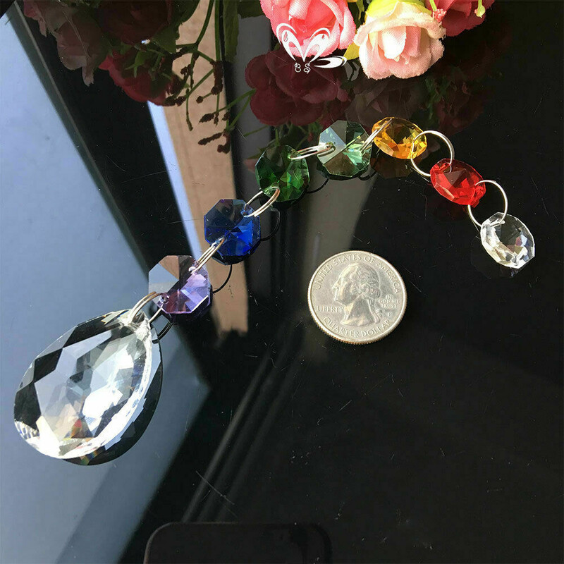 1vnt čakros vaivorykštės krištolinės prizmės saulės gaudyklė Reiki pakabukas liustra dalis Feng shui krištolo girliandos kaskados kabantis namų dekoras
